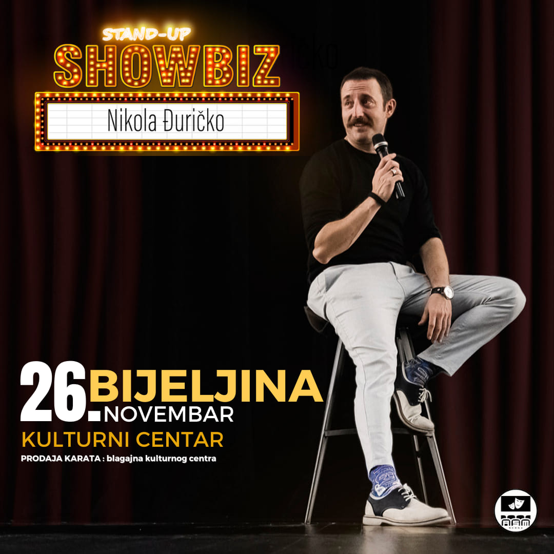 Stendap komedija „Showbiz“ Nikole Đurička 26. novembra u Bijeljini