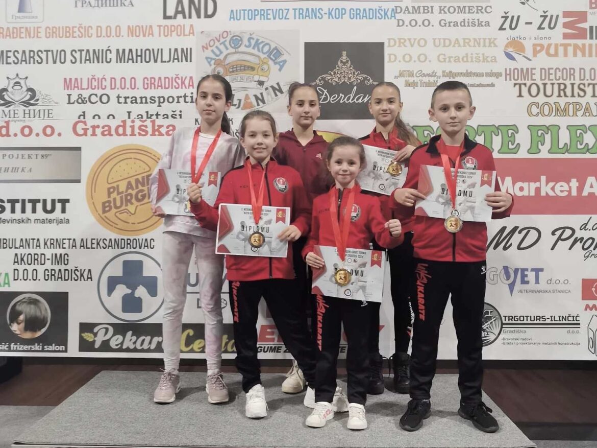 Karate klub “UNSU” donio u Bijeljinu pet medalja sa međunarodnog turnira “NITEN KUP” održanog u Gradišci